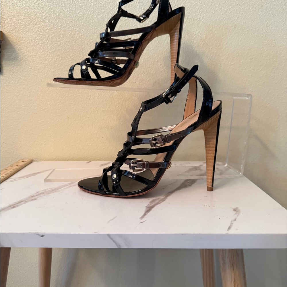Lamb Black Cage Stilettos, EUC, Size 7-1/2 - Picture 2 of 12